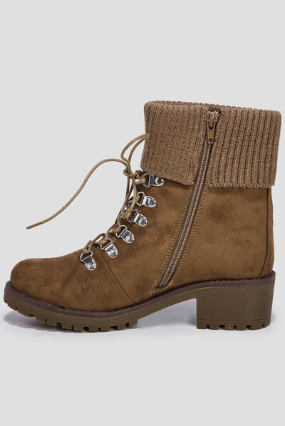 Bottines à lacets sable femme