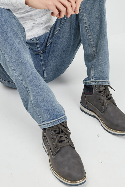 Bottines à lacets Trappeur gris homme