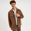 Surchemise droite en su&eacute;dine camel homme