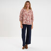 Blouse manches 3/4 ballons col tunisien terracotta femme