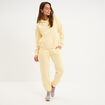 Sweat hoodie molleton &agrave; capuche jaune clair femme