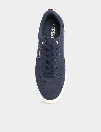 Tennis basses à lacets bleu homme