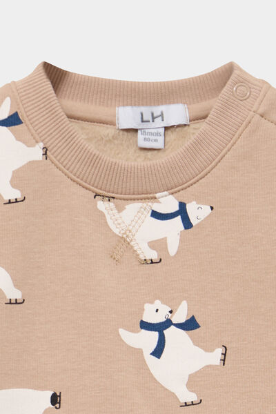 Ensemble 2 pi&egrave;ces sweat et pantalon sable b&eacute;b&eacute; gar&ccedil;on