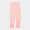Pantalon jogging droit molleton rose poudr&eacute;e femme