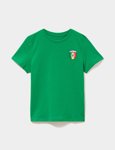 T-shirt maillot football S&eacute;n&eacute;gal coton vert menthe mixte