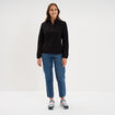Sweat polaire col camionneur noir femme