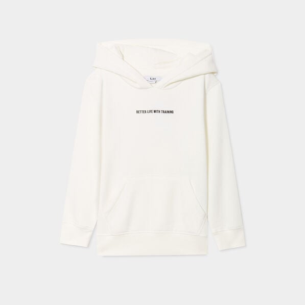 sweat a capuche hoodie poche kangourou creme garcon Sweat à capuche hoodie poche kangourou creme garçon