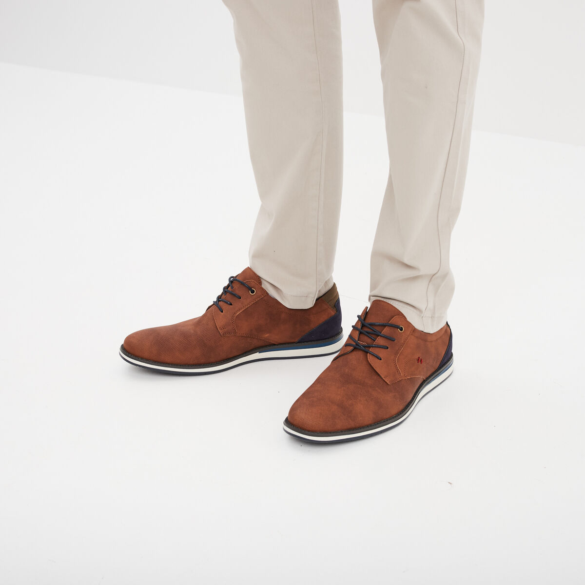 Derbies à lacets marron homme