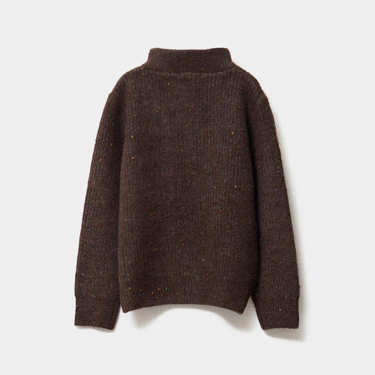 Pull camionneur col zipp&eacute; marron gar&ccedil;on