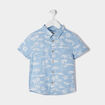 Chemise manches courtes bleu lavande garçon