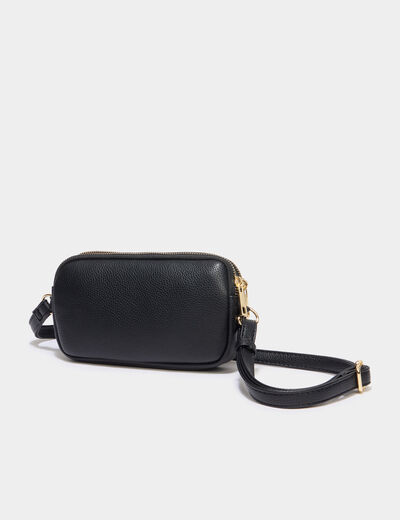 Sac bandouli&egrave;re 2 compartiments noir femme