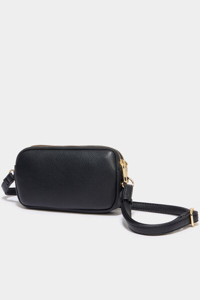 Sac bandouli&egrave;re 2 compartiments noir femme
