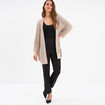 Gilet chauve-souris mi-long beige femme