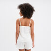 Haut de pyjama débardeur gaze de coton blanc femme