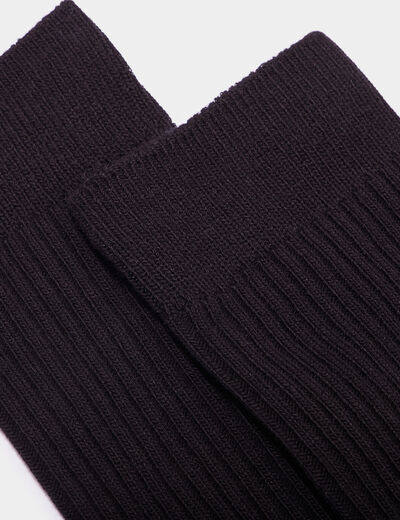 Lot 2 paires chaussettes côtelées noir homme