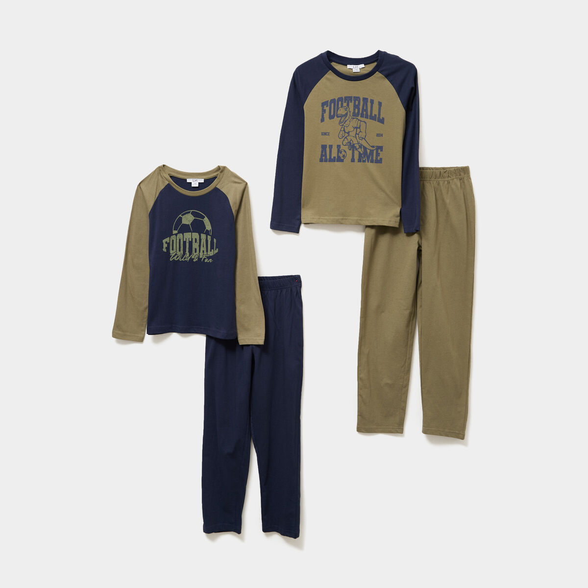 Lot 2 ensembles pyjamas coton bleu marine garçon