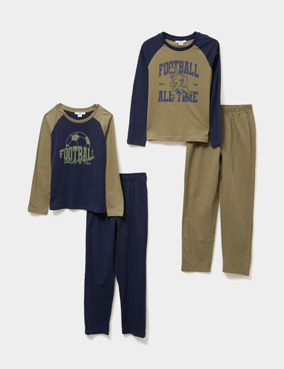 Lot 2 ensembles pyjamas coton bleu marine garçon