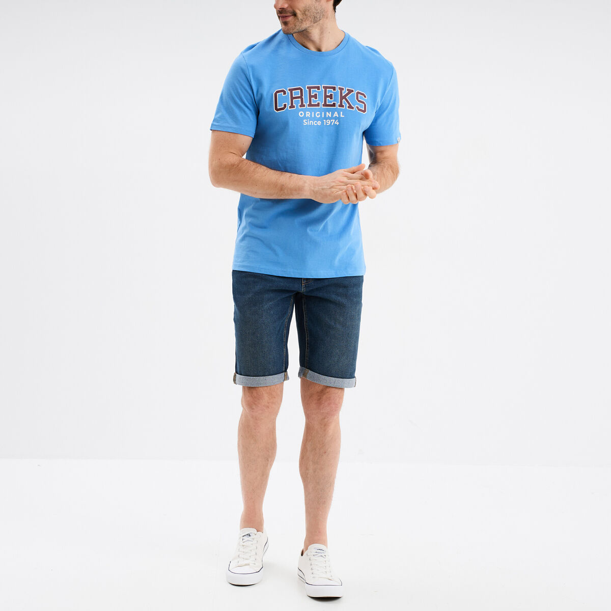 Bermuda stretch droit en jean denim dirty homme