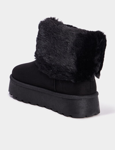 Boots avec fausse fourrure noir femme