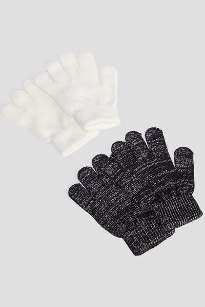 Lot 2 paires de gants noir femme