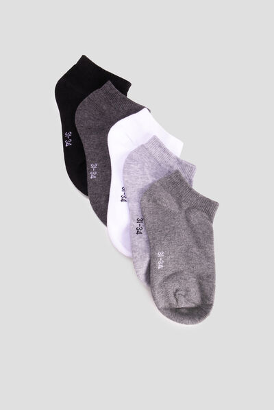 Lot 5 paires de chaussettes gris fille