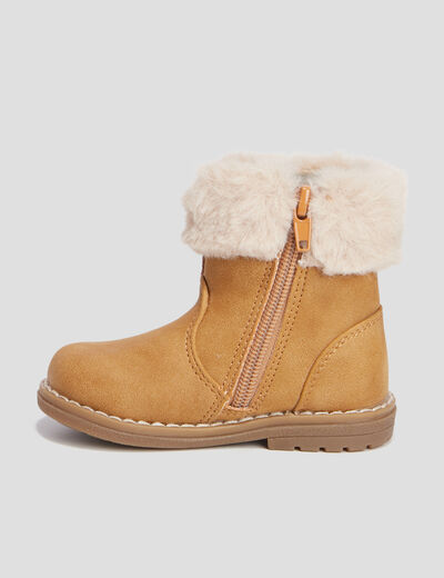 Bottines avec détails noeuds camel bébé fille