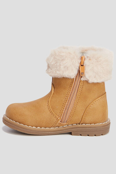 Bottines avec détails noeuds camel bébé fille