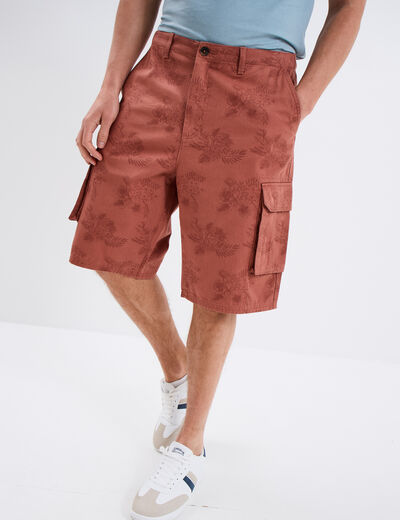 Bermuda cargo coton vieux rose homme
