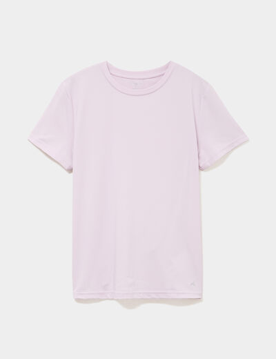 T-shirt de sport droit manches courtes violet clair femme