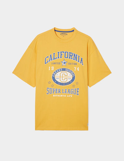 T-shirt oversize manches courtes Creeks jaune or homme