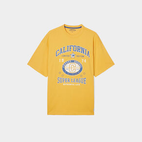 t shirt oversize manches courtes creeks jaune or homme T-shirt oversize manches courtes Creeks jaune or homme