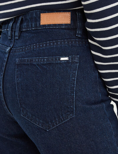 Jeans wide leg taille haute coton denim brut femme