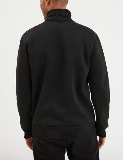 Gilet zippé matelassé col montant noir homme