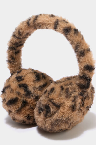 Cache-oreilles fausse fourrure camel femme
