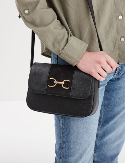 Sac en bandoulière à détail boucle noir femme