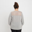 Pull avec col en V gris femme grande taille