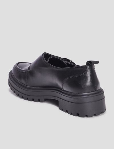 Derbies crantées avec boucle Liberto noir femme