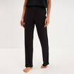 Pantalon fluide taille &eacute;lastiqu&eacute;e noir femme