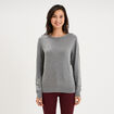 Pull col rond manches longues gris femme