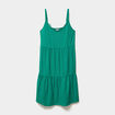 Robe bretelles &agrave; volants longueur genou vert canard femme grande taille