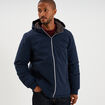 Blouson r&eacute;versible &agrave; capuche zipp&eacute; bleu marine homme