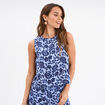 Blouse sans manches col rond bleu femme
