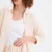 Chemise manches longues en gaze de coton beige femme