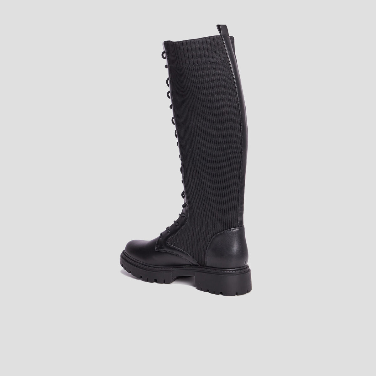 Bottes &agrave; lacets fa&ccedil;on chaussette noir femme