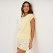 Ensemble pyjama short et t-shirt jaune clair femme