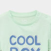 T-shirt manches courtes coton vert anis b&eacute;b&eacute; gar&ccedil;on