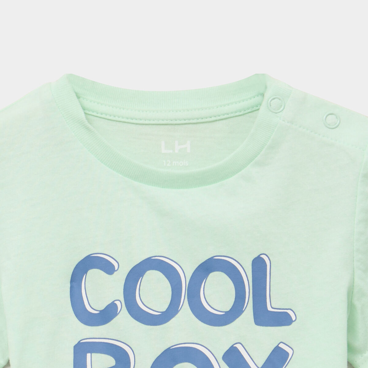 T-shirt manches courtes coton vert anis b&eacute;b&eacute; gar&ccedil;on