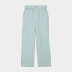 Pantalon large lin m&eacute;lang&eacute; ceintur&eacute; vert pastel fille