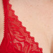 Soutien-gorge foulard paddé dentelle rouge femme