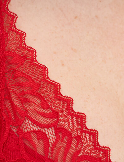 Soutien-gorge foulard paddé dentelle rouge femme